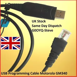 USB Programming Cable Motorola GM340 GM350 GM360 GM380 GM1280 CM200 CM300 GM300 - Picture 1 of 2
