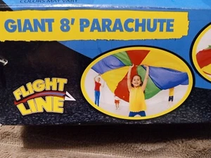 Flight Line Giant 8’ feet Parachute  BRAND NEW 8 Handles W Storage Bag COLORFUL - Picture 1 of 6