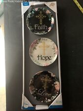 Religious plate wall set with 3 plates (faith, hope, love)