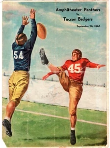 Sep 24 1948 Arizona Football Scorecard AMPHITHEATER Panthers vs TUCSON Badgers - Picture 1 of 1
