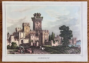 Sirmione Italy Vintage Artwork Print. Scaligero Castle Lake Garda Quaiatti - Picture 1 of 6