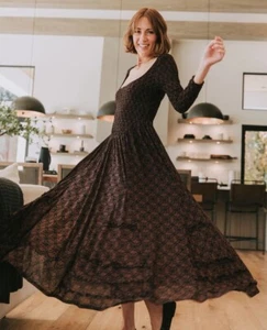 Free People Women’s Size XS Brown/Black It’s Fate Maxi Dress - Picture 1 of 21