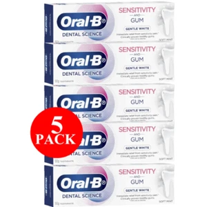 5 x Oral-B Sensitivity & Gum Gentle White Soft Mint Toothpaste 90g - Picture 1 of 6