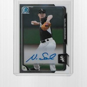 2015 BOWMAN CHROME BASEBALL PROSPECTS AUTOGRAPH NOLAN SANBURN