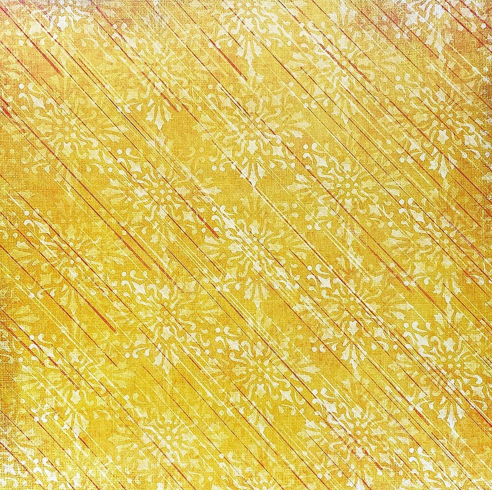 Really Great Paper, Golden Floral Cardstock, 2 x 12", Yellow, Faded Flowers, - Image 1 of 1