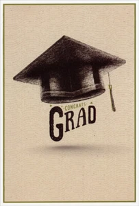 Pictura Retro Drawn Black Grad Cap Graduation Congratulations Card - Picture 1 of 2