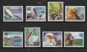 Greece BIRDS/Raptors dual currency ser of 8 MINT NH - Picture 1 of 1