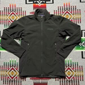 Patagonia Jacket Men’s Medium Black Full Zip Polartec Soft Shell Adze Jacket C8
