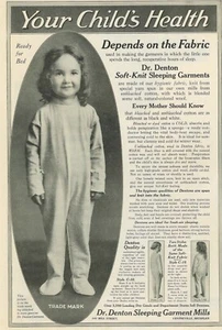 Anuncio impreso Quack Medicine Dr Denton Sleeping Garment 1919 Mich. - Imagen 1 de 2