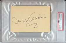 Jerzy Kosinski Signed Autographed Index Card Polish Author PSA/DNA Slabbed