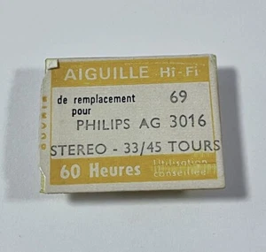 NOS Aiguille Hi-fi 69 Philips AG3016 Replacement New Diamond Stylus Boxes Stereo - Photo 1/2