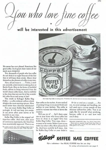1930 KELLOGG'S Vintage Print Ad  You who love fine coffee will be interested in  - Picture 1 of 1