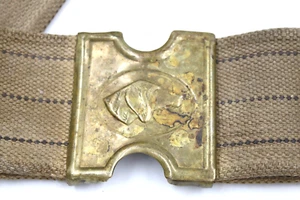 Anson Mills Woven Cartridge Belt with Remington Dog Head Buckle Patent 1894 - Picture 1 of 12