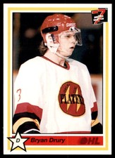 1990-91 7TH INNING SKETCH OHL BRYAN DRURY OWEN SOUND PLATERS #284