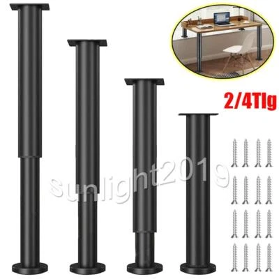 2x/4x Tischbeine Eisen Optik 42-72cm Sehr Stabil Tischfüße Höhenverstellbar - Bild 1 von 4