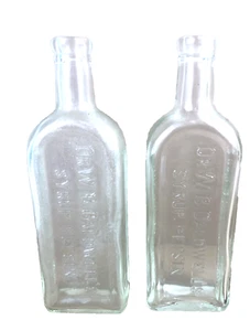 Botellas de vidrio de pepsina de jarabe Dr W B Caldwell's de colección 2 unidades Monticello Illinois - Imagen 1 de 9