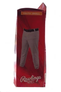 Pantalon de baseball de luxe Rawlings garçon gris gris taille élastique boucles de ceinture petit - Photo 1/1