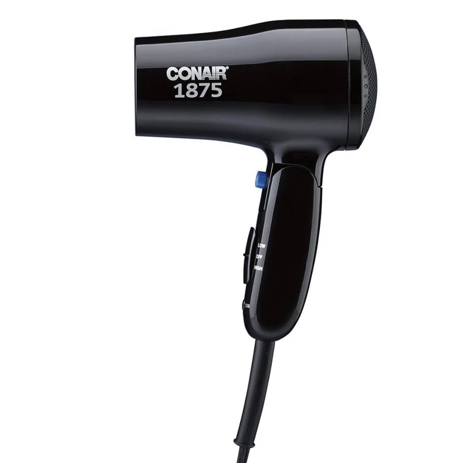 Conair Compact Dryer 1875 Watt Lightweight, Folding & Portable Travel - Black - Image 1 of 3
