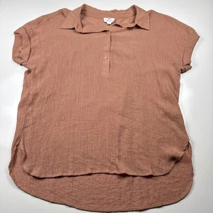 Camicetta donna Perch by Blu Pepper arancione ruggine colletto manica corta 2X Plus - Foto 1 di 6