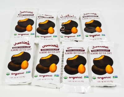 8 tazas de mantequilla de almendras Justin's CHOCOLATE OSCURO orgánicas paquete de 1,4 oz 03/10/2026 Foto 1 de 3
