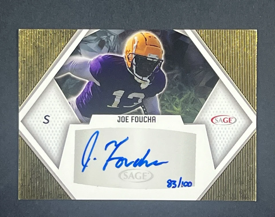 2023 SAGE Low Series Auto Gold /100 Joe Foucha #A-JF Auto - Image 1 of 3
