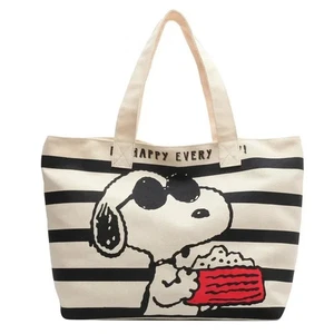 Snoopy Embroidered Canvas Bag Large Capacity Cute Women's Handbag - Picture 1 of 6
