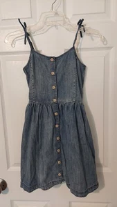 Girls Polo Ralph Lauren Adjustable Spaghetti Strap Button Up Denim Dress Size 10 - Picture 1 of 4