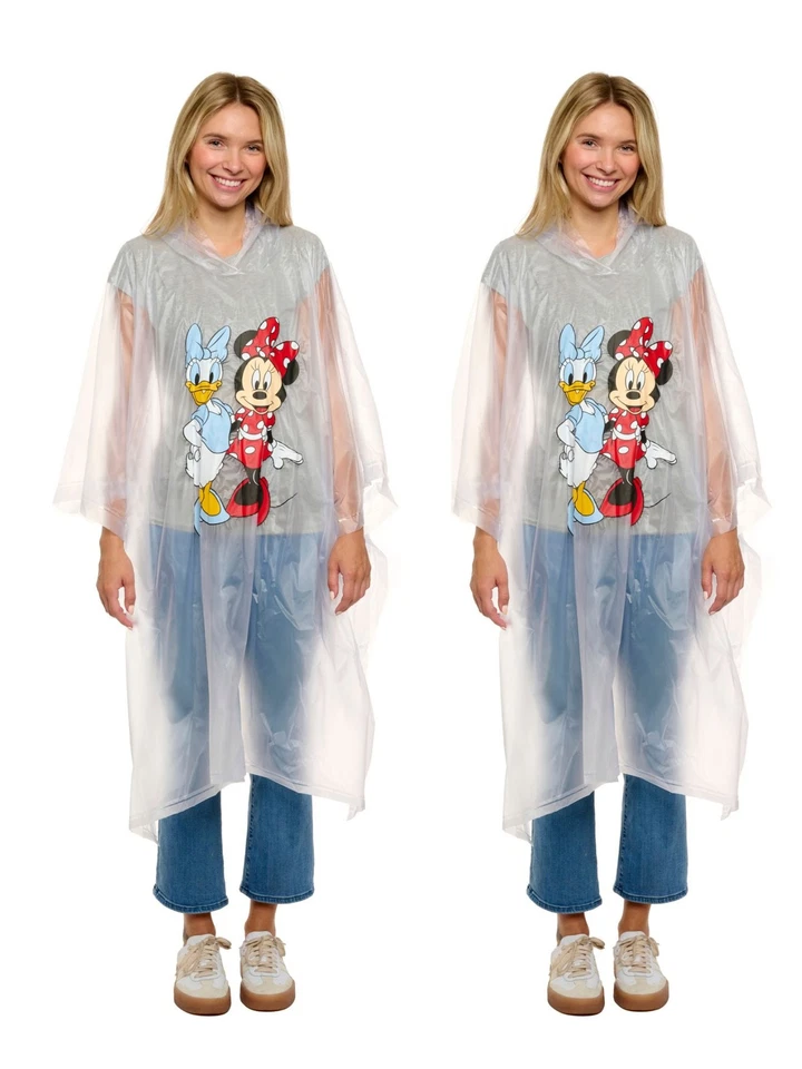 Poncho de lluvia para mujer adulto Disney Minnie Mouse y Daisy Duck paquete de 2 resistentes al agua Foto 1 de 4