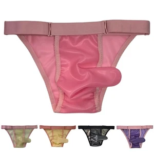 Men's SeeThrough Latex TBriefs for DJ Club and Bar Shows Sexy Party Lingerie - Picture 1 of 9