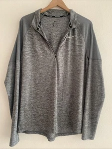 Men's NIKE Dri-Fit Running 1/4 Zip Pullover Shirt Size L Large Gray EUC! - Picture 1 of 9
