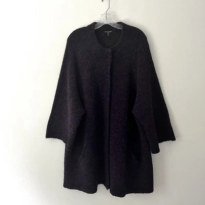 Eileen Fisher Boucle Wool Coat Coatigan Lagenlook Purple 3X - Image 1 of 4