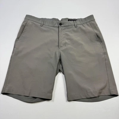 Dunning 短裤男式 34 灰色高尔夫性能弹力斜纹布平底休闲 — 第 1/4 张图片