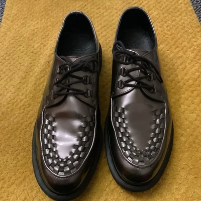 DR MARTENS CREEPERS BECK UK12 MENS GUNMETAL LEATHER VGC EU47 DM’s SHOES SIZE 12 - Image 1 of 4