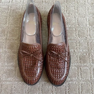 J. Mocassini classici Crew Woven donna 9 marroni slip on preppy old money academia - Foto 1 di 8