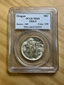 1926-S Oregon Trail Commemorative Half Dollar NGC MS64 - Picture 1 of 4