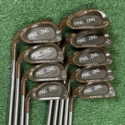 Ping Zing BeCu Blue Dot Iron Set 3-PW-SW Left Handed LH JZ Stiff Steel Match SN - Image 1 of 4