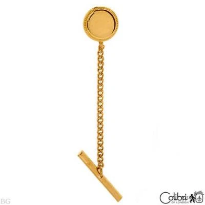 COLIBRI Round Beaded Tie Tac in Yellow Gold Plated Stainless Steel - Image 1 of 3
