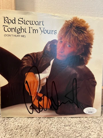Rod Stewart signed CD JSA COA 1981 45 picture sleeve psa bas Cover