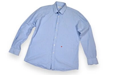 Men's Moschino Shirt Little Heart Blue ITALY Size M (17/43) - Image 1 of 4
