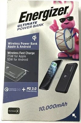 Energizer Ultimate 10,000mAh Qi Wireless Fast Portable Charger with QC 3.0,PD3.0 - Image 1 of 3