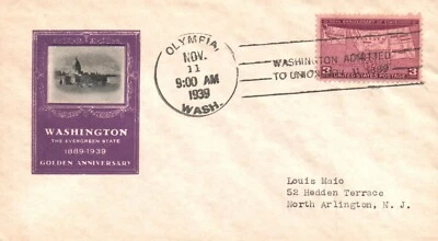 SC# 858 FDC - IOOR Cachet - Olympia - L32091 - Image 1 of 2