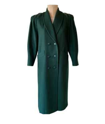 Abrigo Jofeld Años 80 Lana Verde Doble Pecho Talla L Detalles Exquisitos  Foto 1 de 4