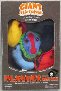 GIANT MICROBES-PLAGUES FROM HISTORY THEME BOX-Typhoid Cholera Smallpox Flu - Picture 1 of 3