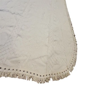 Vintage Crown Craft Chenille Tagesdecke Decke Bohemian Twin Fransen 76x108 - Bild 1 von 7