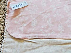 3N HTF NWT OLD NAVY Pink FLORAL Cotton Jersey Knit Receiving Baby Crib Blankets - Picture 1 of 2