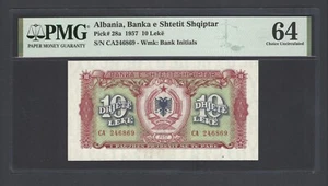Albania 10 Leke 1957 P28a Uncirculated Grade 64 - Picture 1 of 2