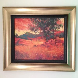 ROLF HARRIS SIGNED LIMITED EDITION FRAMED PRINT 120 OF 195 ROCKY OUTCROP SUNSET - Picture 1 of 12