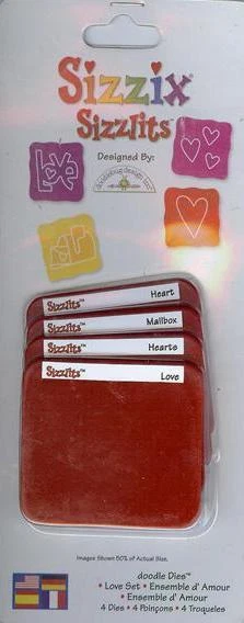 Sizzix Doodle Sizzlits LOVE SET - 4 Dies RETIRED! - Image 1 of 1