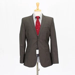 J. Lindeberg 40L Brown Sport Coat Blazer Jacket Solid 2B Wool - Picture 1 of 11