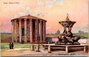 Roma Tempio di Vesta Italy Postcard - Picture 1 of 2